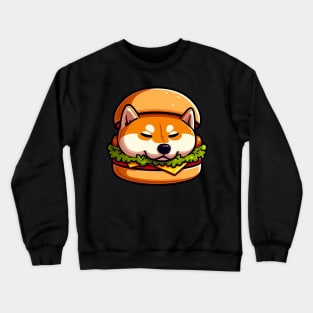 Shiba Inu is Sleeping in a Hamburger Crewneck Sweatshirt